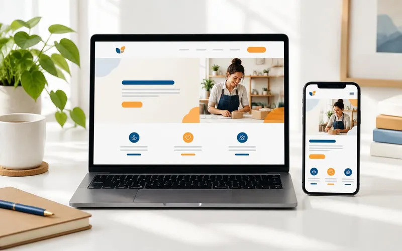 Página web para pyme vista en computadora y celular